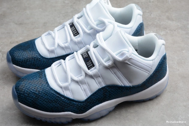 MaikeSneakers Jordan Blue Low Snakeskin 11 Air CD6846-102 Navy 0802